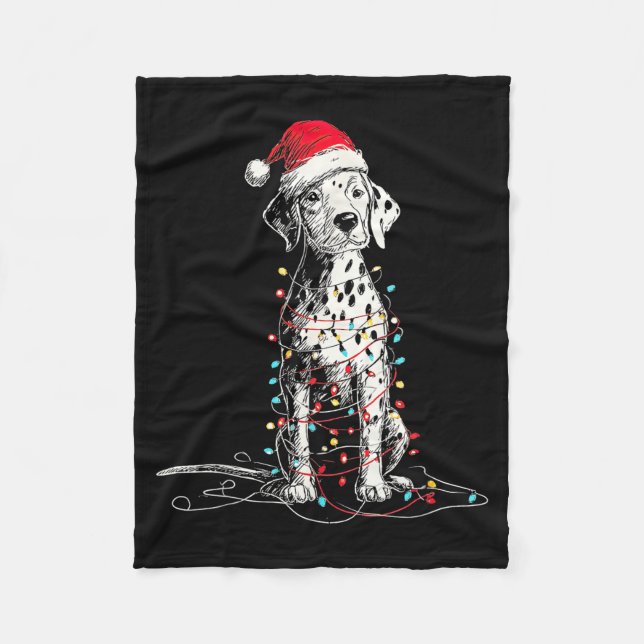 Couverture Polaire Funny Dalmatian Christmas Graphics Dog Lights Love (Devant)