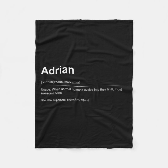 Couverture Polaire Funny Definition Quote For The Name Adrian _  (Devant)