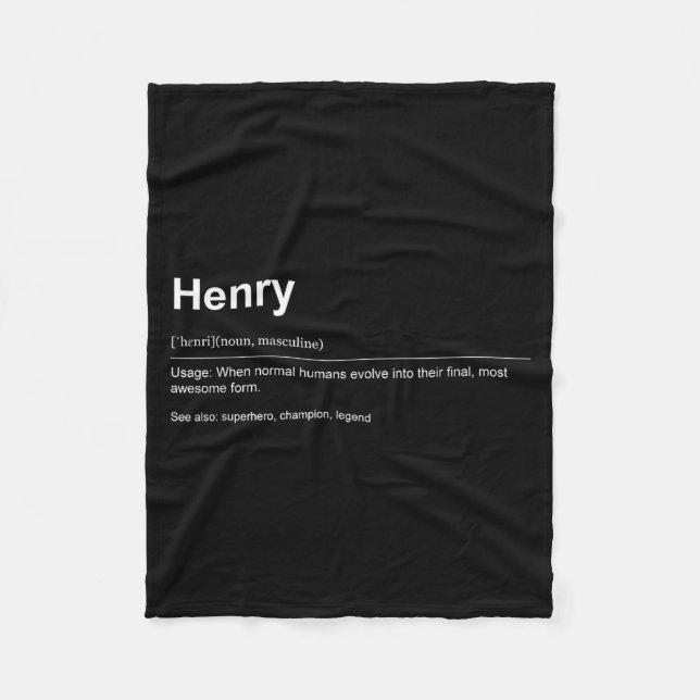 Couverture Polaire Funny Definition Quote For The Name Henry _  (Devant)