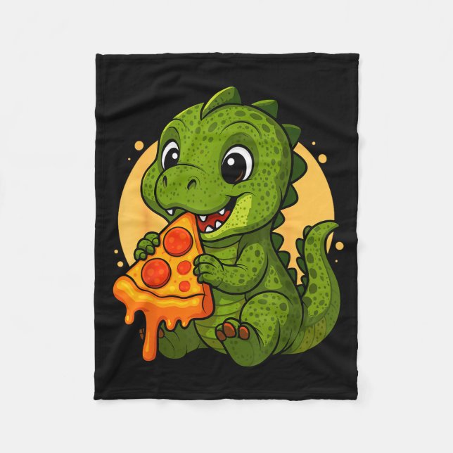 Couverture Polaire Funny Dinosaur Eating Zza Graphic Boys Girls Dinos (Devant)