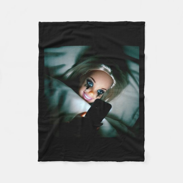 Couverture Polaire Funny Doll Crying Face Meme Scrolling Sarcastic Hu (Devant)