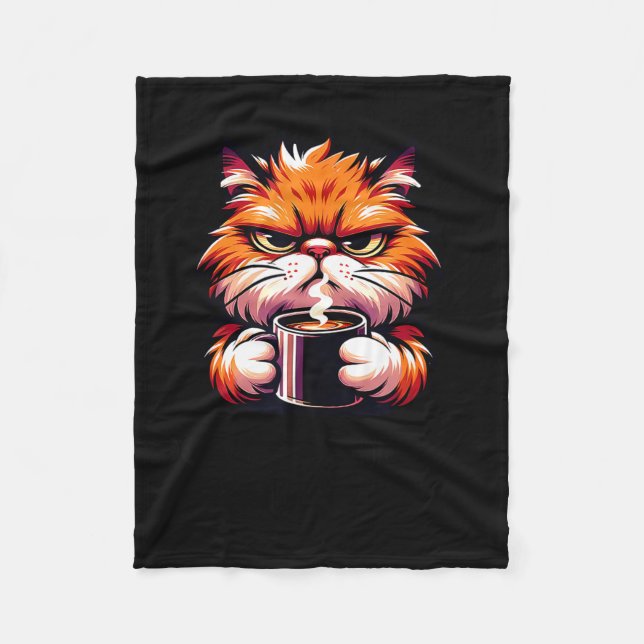 Couverture Polaire Funny Don't Bother Me Right Meow Cats Cat Coffee M (Devant)