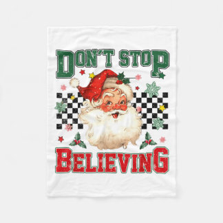 Couverture Polaire Funny Don't Stop Believing Santa Claus Matching Xm