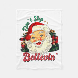 Couverture Polaire Funny Don't Stop Believing Santa Claus Matching Xm