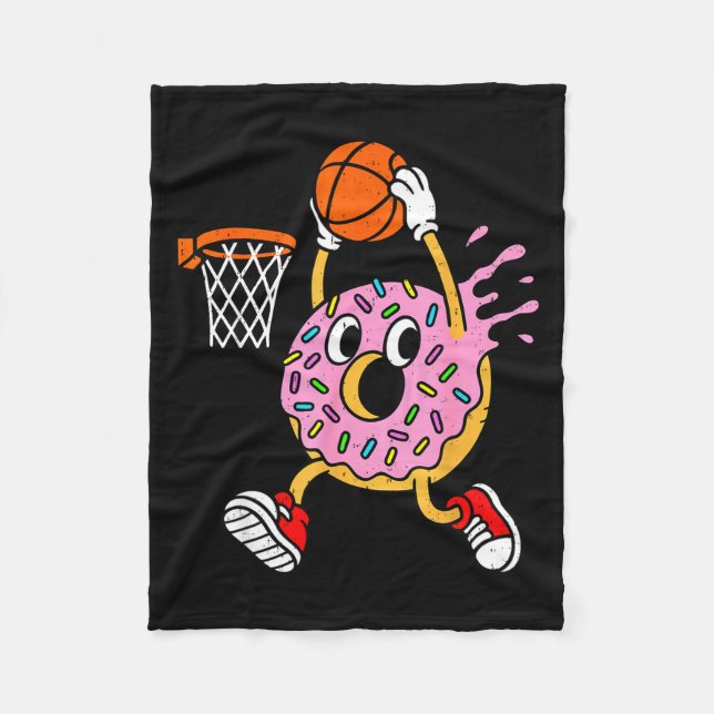 Couverture Polaire Funny Donut Dunking Basketball Doughnut Food Champ (Devant)