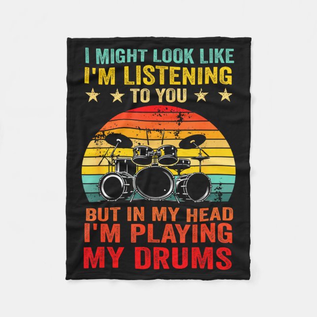 Couverture Polaire Funny Drummer Men Women Drumline Drumming Musical  (Devant)