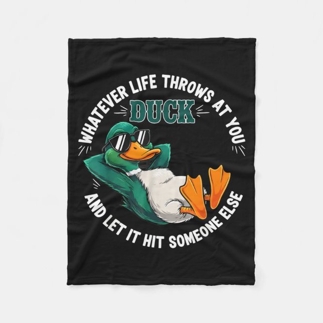 Couverture Polaire Funny Duck Graphic Life Quote Men Women Gift  (Devant)