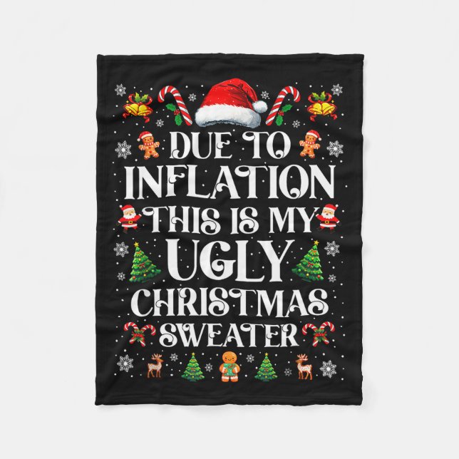 Couverture Polaire Funny Due To Inflation Ugly Christmas Sweaters For (Devant)