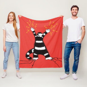 Couverture Polaire Funny Electric Chat Caractère Haute Tension