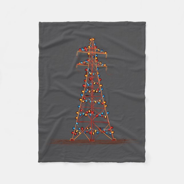 Couverture Polaire Funny Electric Pylon Christmas Graphics Lights Lov (Devant)