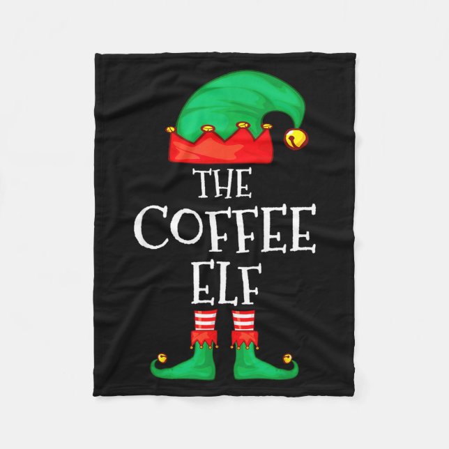 Couverture Polaire Funny Elf Family Christmas The Coffee Elf Sweater  (Devant)
