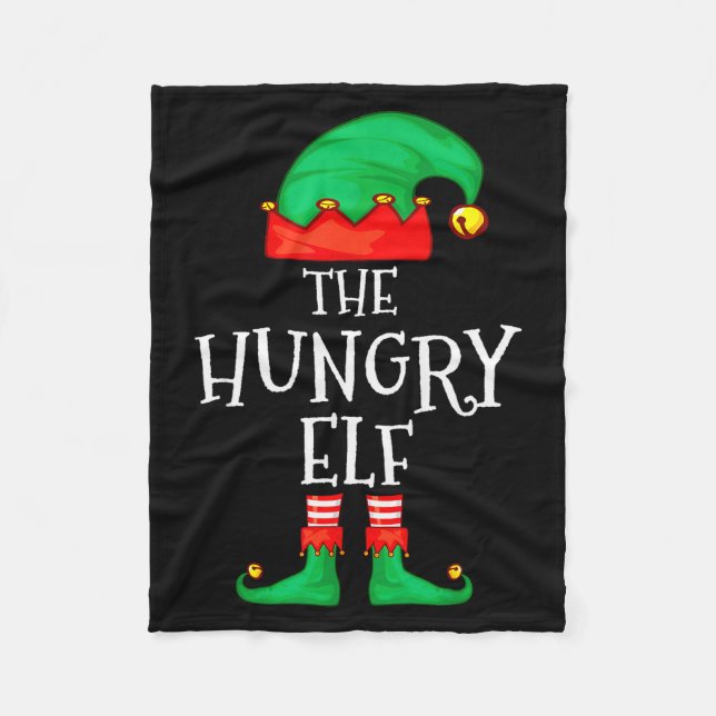 Couverture Polaire Funny Elf Family Christmas The Hungry Elf Sweater  (Devant)