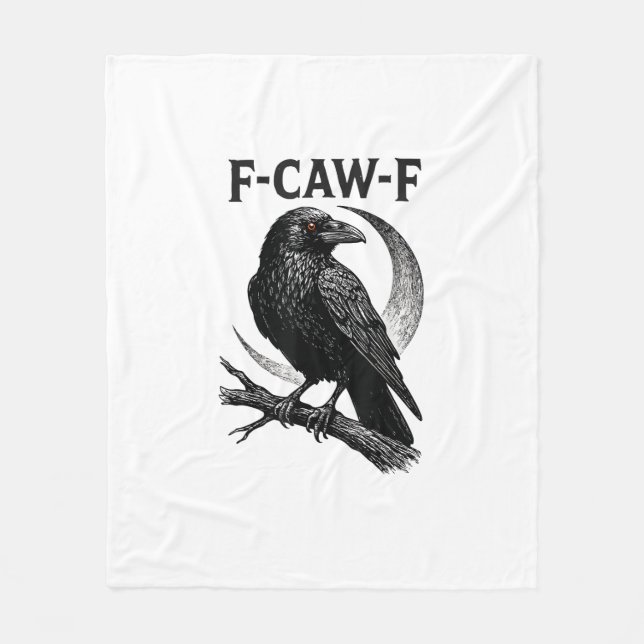 Couverture Polaire Funny F-Caw-F Crow Retro Graphic (Devant)