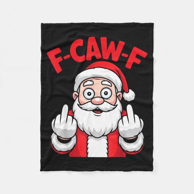 Couverture Polaire Funny F-caw-f Santa Middle Finger Sarcastic Xmas P (Devant)