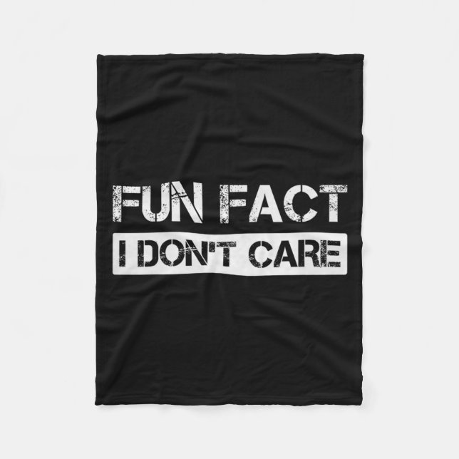 Couverture Polaire Funny Fact I Don't Care Motivational Quotes Premiu (Devant)