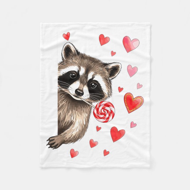 Couverture Polaire Funny Feral Raccoon Valentine's Day Sarcastic Humo (Devant)