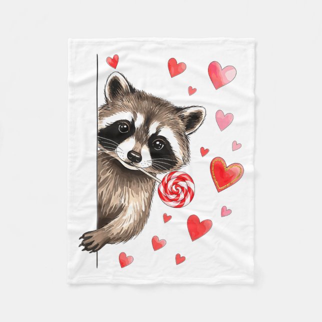 Couverture Polaire Funny Feral Raccoon Valentine's Day Sarcastic Humo (Devant)