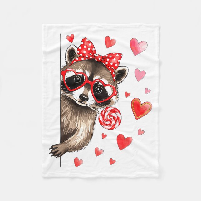 Couverture Polaire Funny Feral Raccoon Valentine's Day Sarcastic Humo (Devant)