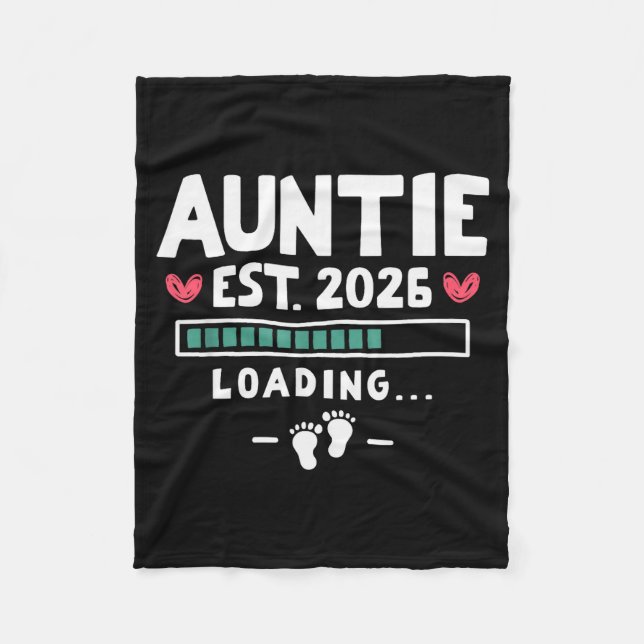 Couverture Polaire Funny First Time Aunt Baby Announcement - Auntie E (Devant)