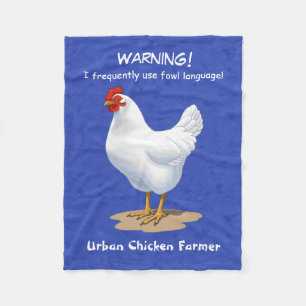 Couverture Polaire Funny Fowl Language Urban Chicken Farmer