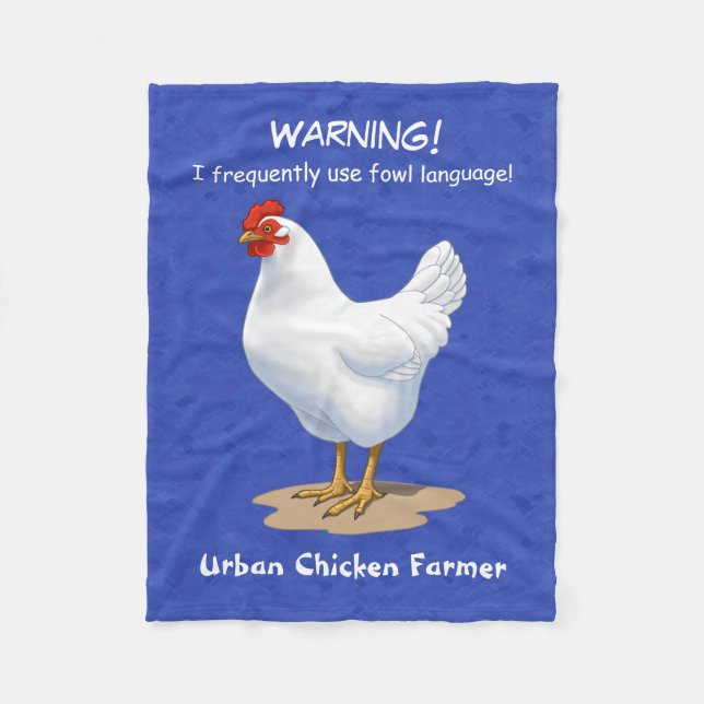 Couverture Polaire Funny Fowl Language Urban Chicken Farmer (Devant)