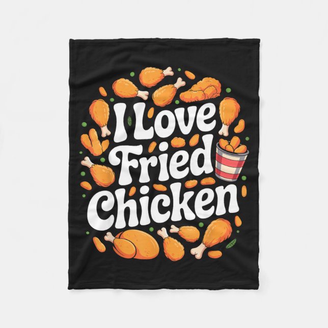 Couverture Polaire Funny Fried Chicken Art For Men Women Kids Fast Fo (Devant)