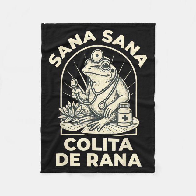 Couverture Polaire Funny Frog Sana Sana Colita De Rana Cute Mexican N (Devant)