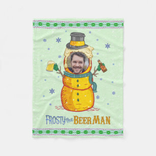 Couverture Polaire Funny Frosty Beer Man Humour Photo personnalisée N