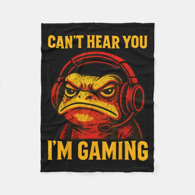 Couverture Polaire Funny Gamer Frog Men Women Boys Can't Hear You Vid (Devant)