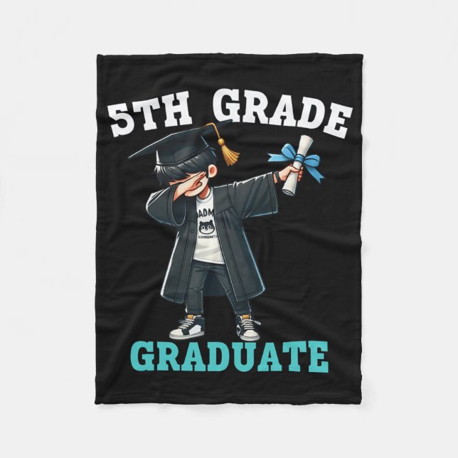 Couverture Polaire Funny Garçons de 5e année Graduation Grad Dabbing  (Devant)