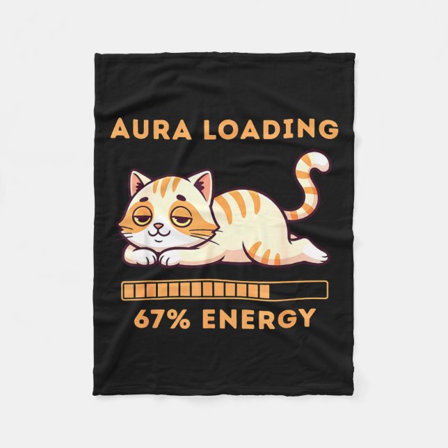 Couverture Polaire Funny Gen Z Meme 67 Cat Aura Cat Loading 67 Percen (Devant)