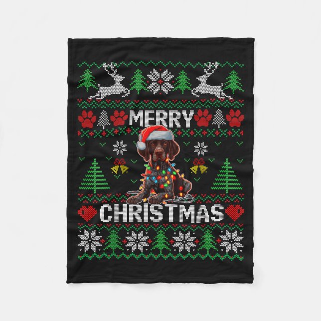 Couverture Polaire Funny German Shorthaired Inter Dog Ugly Xmas Sweat (Devant)