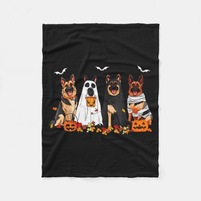 Couverture Polaire Funny Ghost German Shepherd Halloween Dog Mom Dog  (Devant)