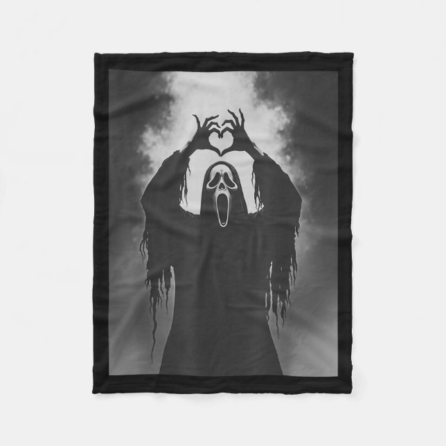 Couverture Polaire Funny Ghost Hand Heart Sign Soky Costume Halloween (Devant)