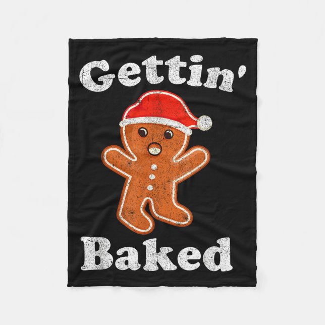 Couverture Polaire Funny Gingerbread Man Gettin Baked Cookie Baking C (Devant)