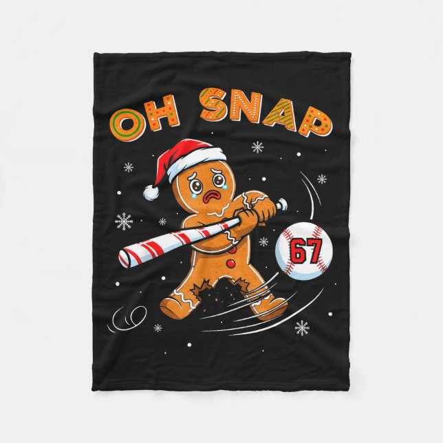 Couverture Polaire Funny Gingerbread Man Oh Snap 67 Baseball Meme Fun (Devant)