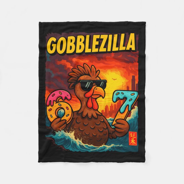 Couverture Polaire Funny Gobblezilla Meme Thanksgiving And 6-7 Christ (Devant)