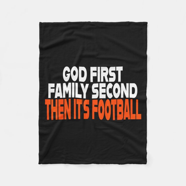 Couverture Polaire Funny God First Family Then It's Football Religiou (Devant)