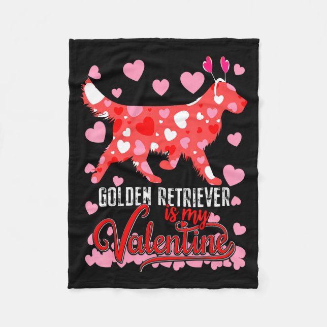 Couverture Polaire Funny Golden Retriever Is My Valentine Dog Lover D (Devant)