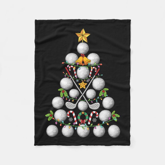 Couverture Polaire Funny Golf Ball Christmas Tree Christmas Golf Love (Devant)