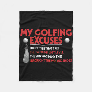 Couverture Polaire Funny Golf Golfer My Golfing Excuses Je n'ai pas v