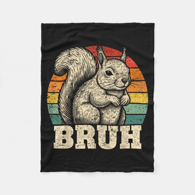 Couverture Polaire Funny Graphic Tees Squirrel Bruh For Boys Girls Me (Devant)