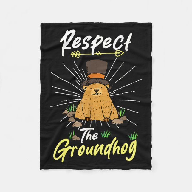 Couverture Polaire Funny Groundhog Day Quote Respect The Groundhog _2 (Devant)