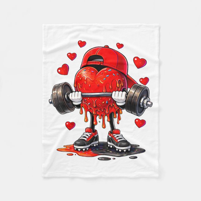 Couverture Polaire Funny Gym Heart Weightlifting Fitness Workout Drip (Devant)