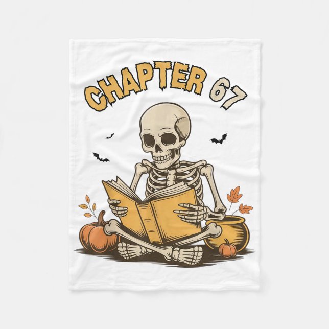 Couverture Polaire Funny Halloween Skeleton Reading Book 67 Memes _1  (Devant)