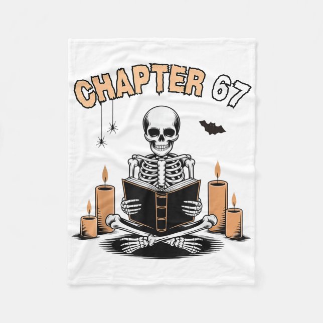 Couverture Polaire Funny Halloween Skeleton Reading Book 67 Memes _2  (Devant)