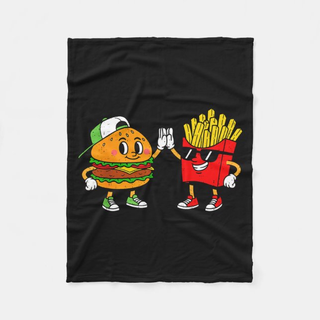 Couverture Polaire Funny Hamburger Frites Combo Snacks Nourriture Rap (Devant)