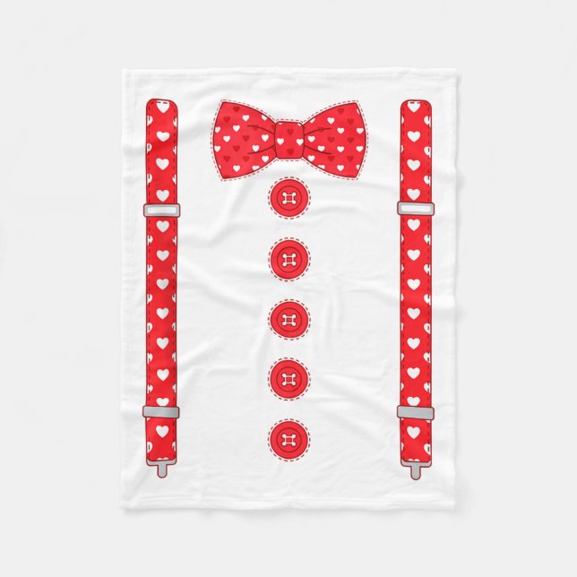 Couverture Polaire Funny Hearts Bow Tie Suspenders Valentine's Day Co (Devant)