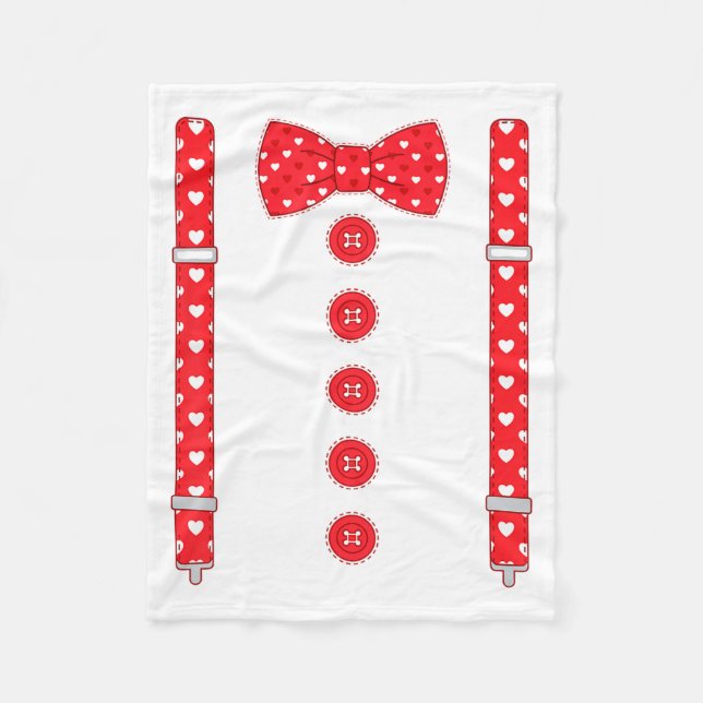 Couverture Polaire Funny Hearts Bow Tie Suspenders Valentine's Day Co (Devant)