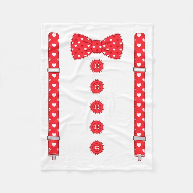 Couverture Polaire Funny Hearts Bow Tie Suspenders Valentine's Day Co (Devant)